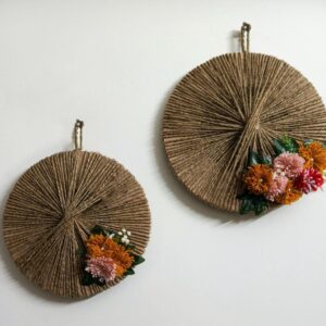 Handmade Jute Wall Decor with Artificial Flowers