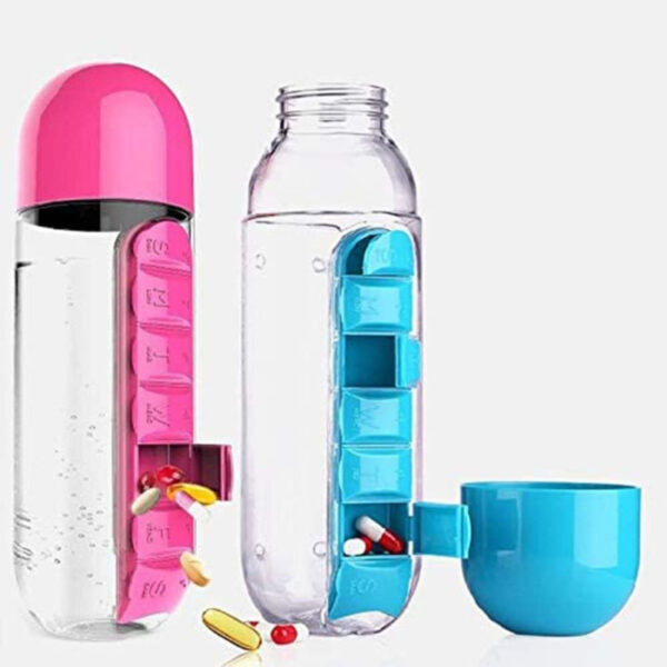 2-in-1 Weekly Pill Organizer & Water Bottle for Medicine and Vitamins - Image 4