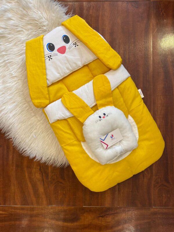 Adorable Bunny Themed Baby Carry Nest with Pillow - Image 3