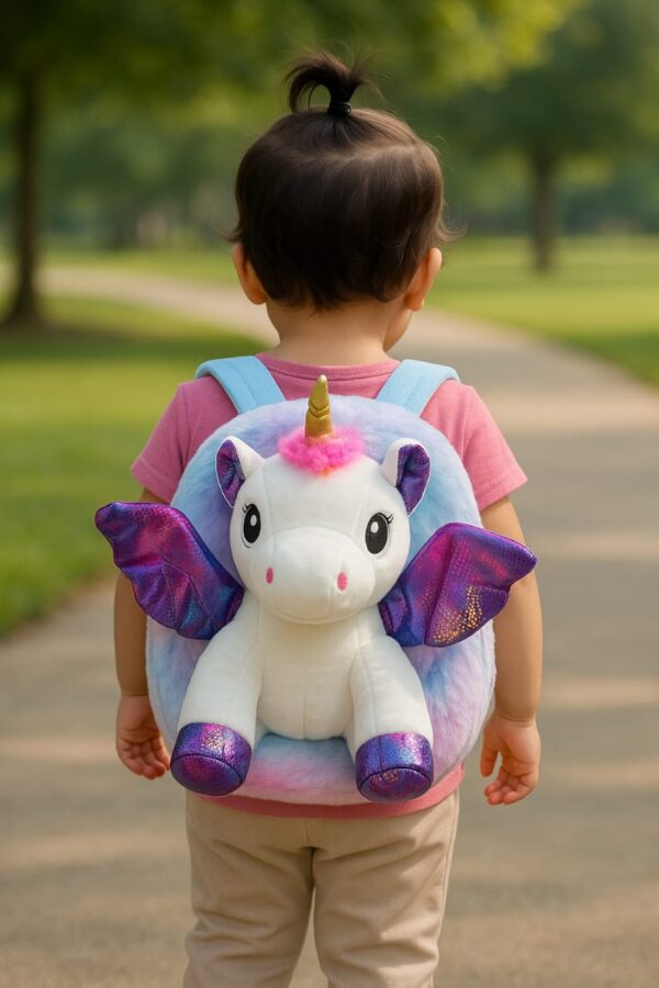 Adorable Unicorn Plush Backpack for Girls - Image 2