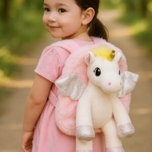 Adorable Unicorn Plush Backpack for Girls