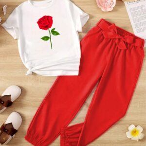 T Shirt & Silk Trouser Suit with Premium DTF Print Non-Breakable