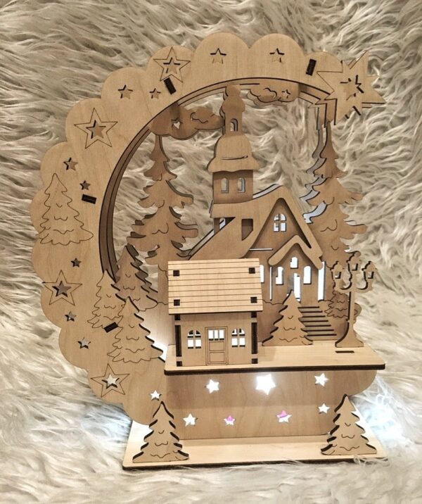 Wooden Multi-Layer Shadow Table Lamp